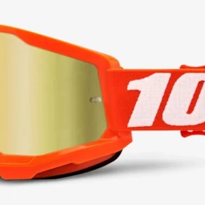 Gogle rowerowe 100% Strata 2 orange ze złotą lustrzaną szybą