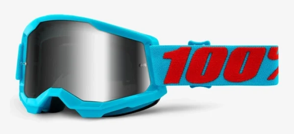 Gogle rowerowe 100% Strata 2 Summit ze srebrną lustrzaną szybą