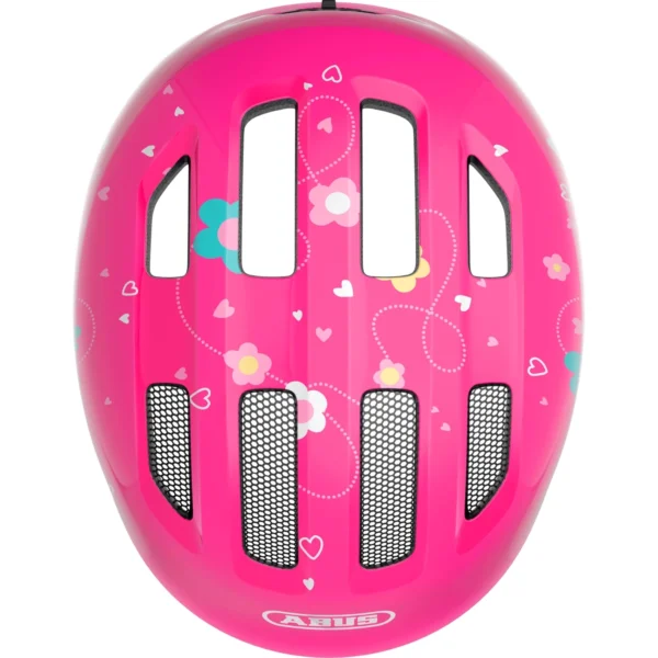 Kask rowerowy dziecięcy Abus Smiley 3.0 pink butterfly w rozmiarze S