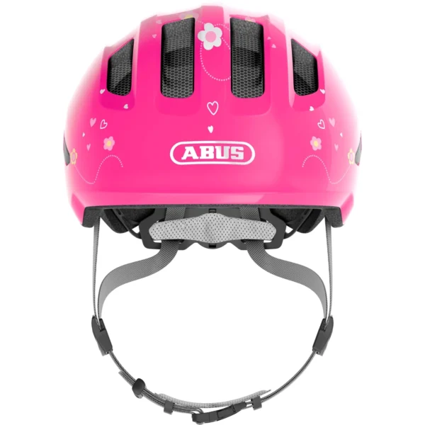 Kask rowerowy MTB dla dzieci Abus Smiley 3.0 S z motywem pink butterfly