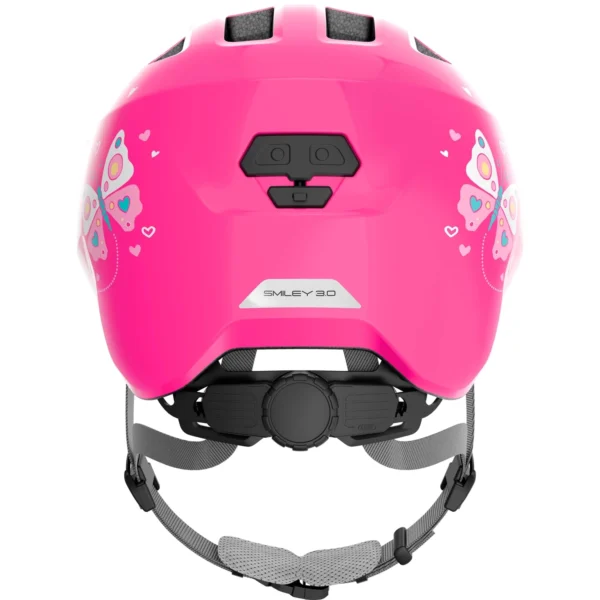 Dziecięcy kask rowerowy Abus Smiley 3.0 S w kolorze pink butterfly
