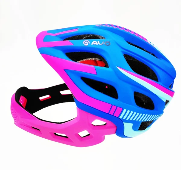 Kask rowerowy AVO-49 L – bezpieczny i stylowy w kolorze niebiesko-różowo-błękitnym