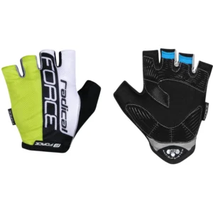 Rękawiczki rowerowe Force Radical fluo biało czarne M zapewniające komfort chwytu