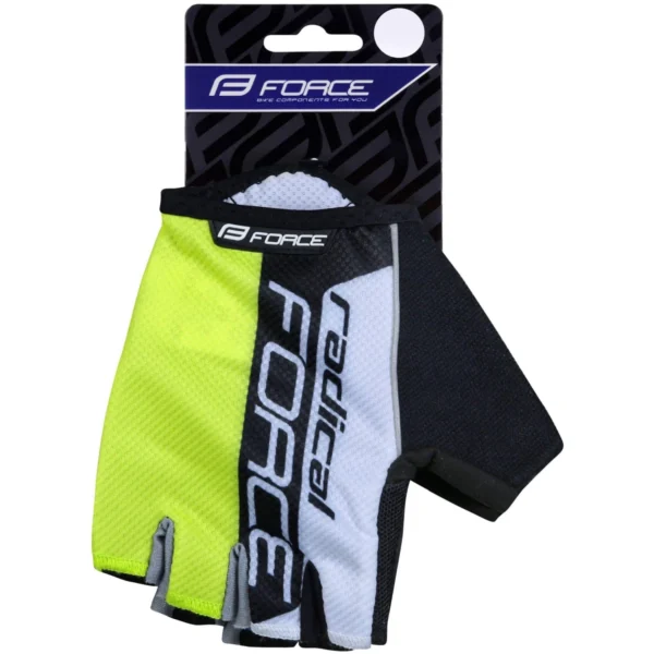 Rękawiczki na rower Force Radical fluo biało czarne M do jazdy sportowej
