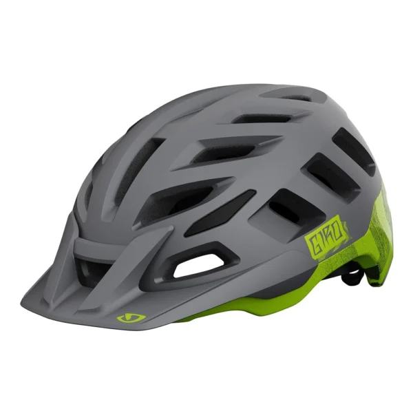Lekki kask rowerowy Giro Radix matte metallic black ano lime L do jazdy górskiej