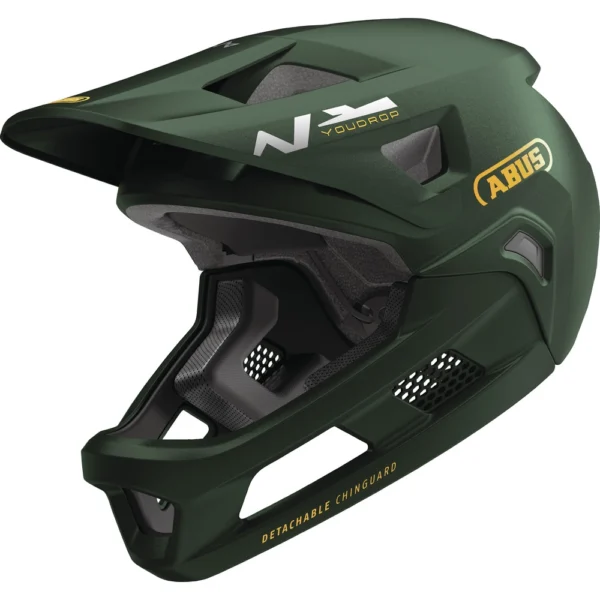 Abus YouDrop FF moss green – kask full face dla dzieci