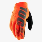 Rękawiczki rowerowe dziecięce 100% Brisker fluo orange black rozmiar S