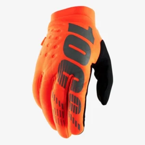 Rękawiczki rowerowe dziecięce 100% Brisker fluo orange black rozmiar S