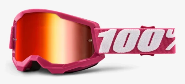 Gogle 100% Strata 2 Fletcher czerwona lustrzana szyba Anti-Fog motocross MTB