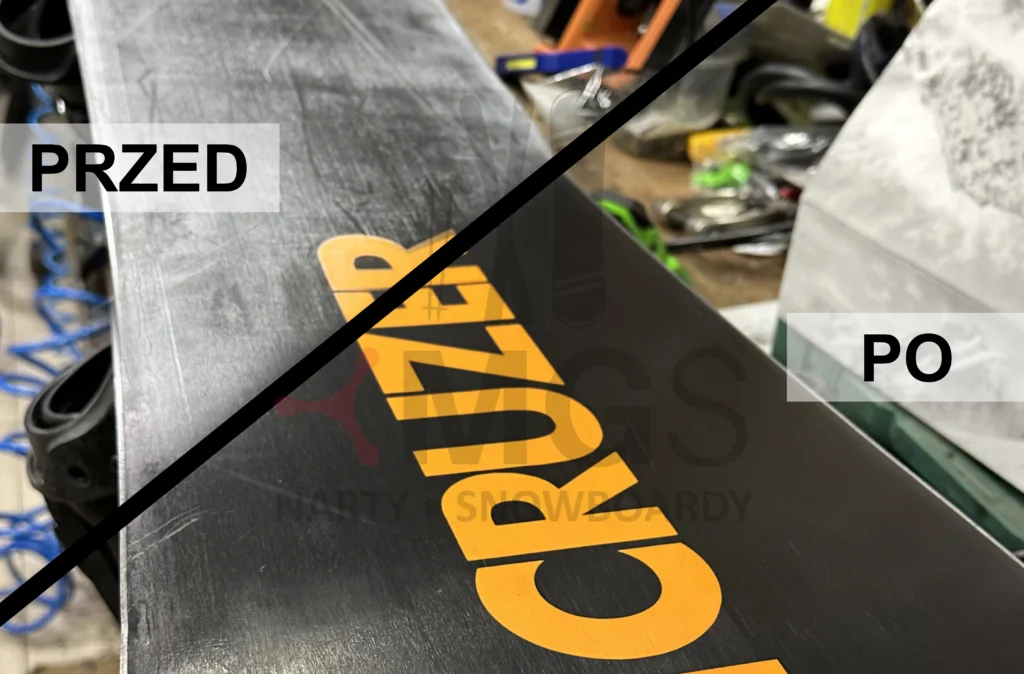 Snowboard Burton cruzer przed i po serwisie